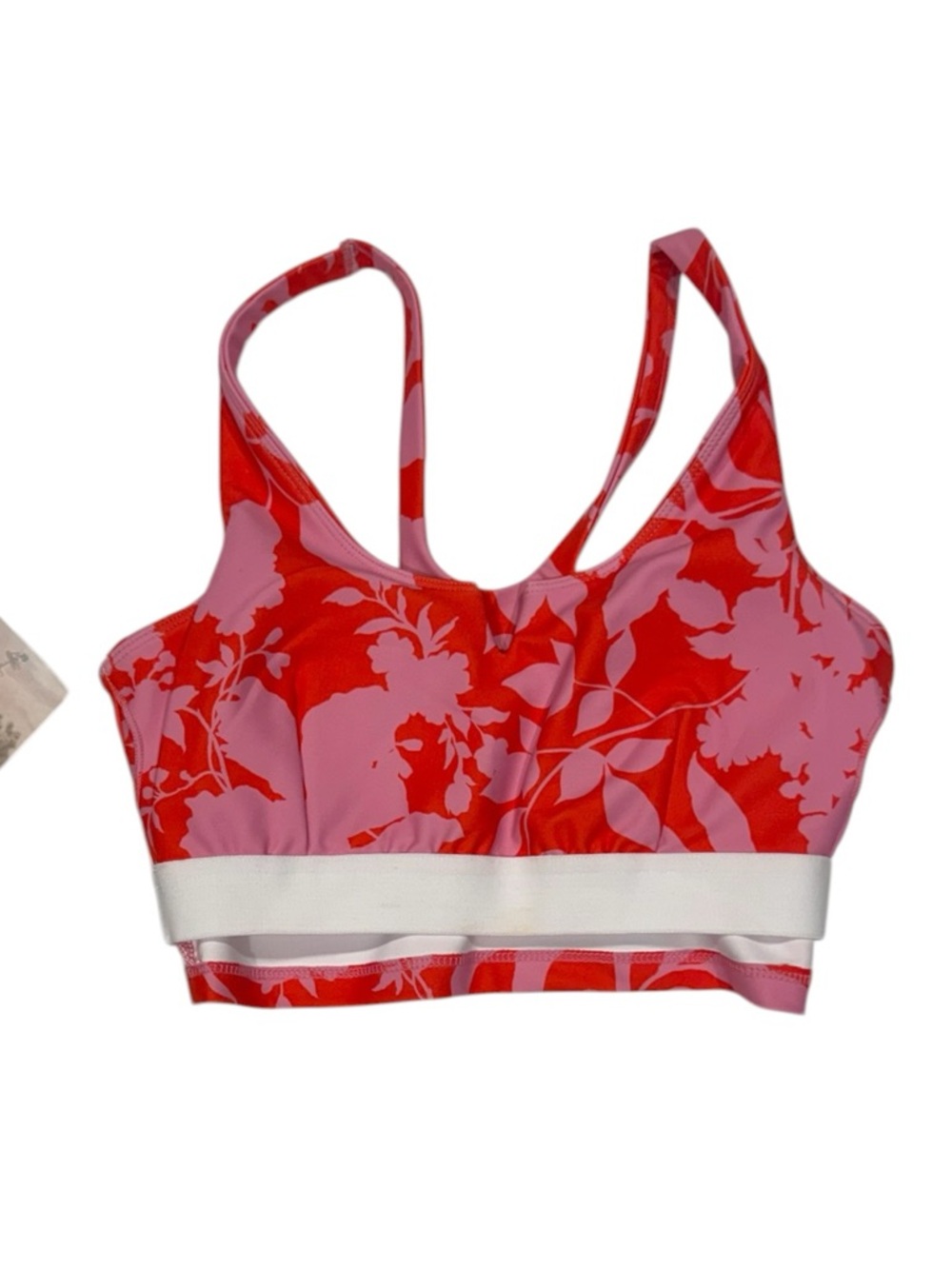 SAGE COLLECTIVE Vibrant Hothouse Floral Lava Red Pink Sports Bra Crop NWT XS - Picture 8 of 10